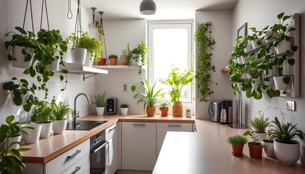 small modern kitchen plants