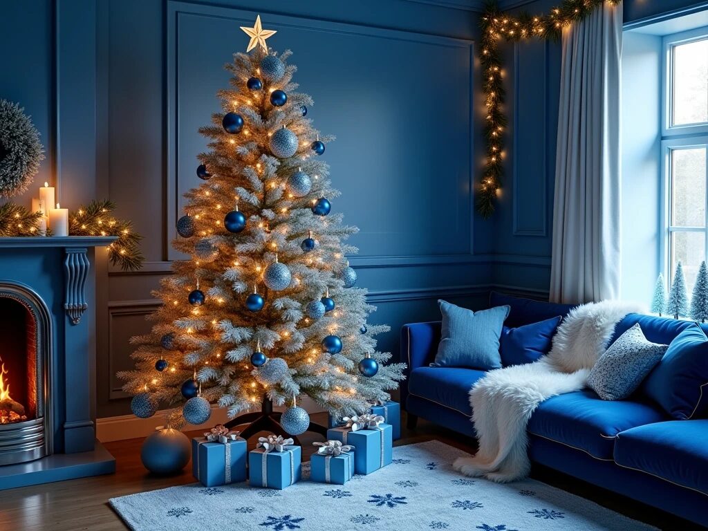 Home Decorating Ideas with Blue for Christmas