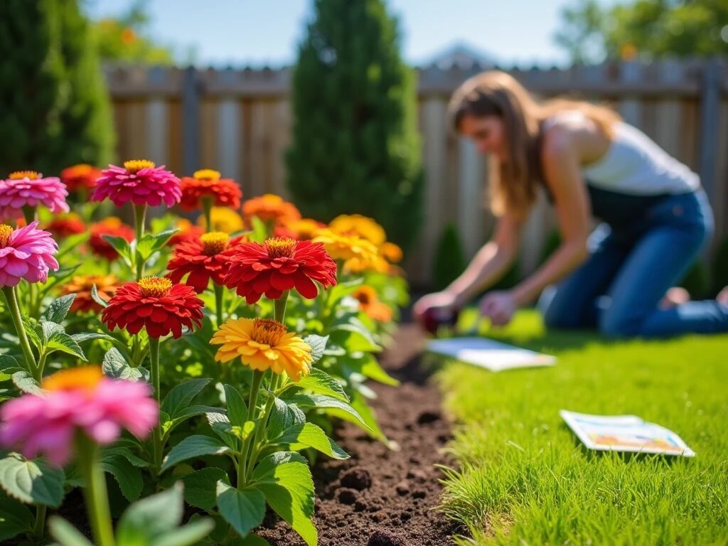planting zinnia planting zinnia