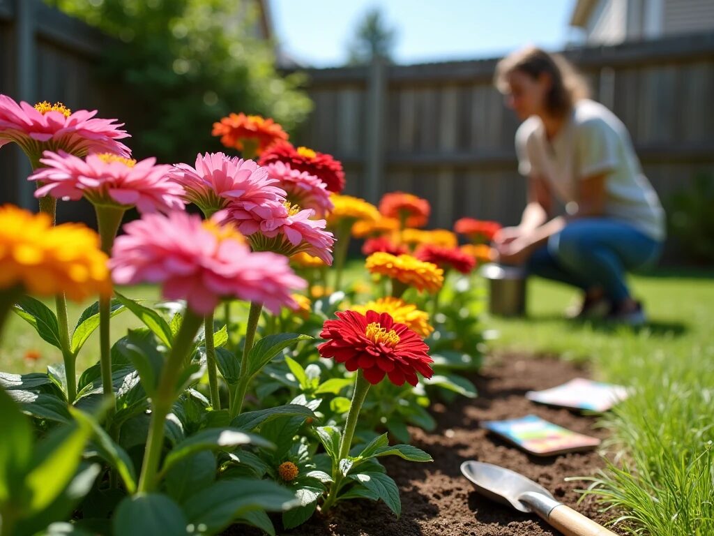 planting zinnia planting zinnia