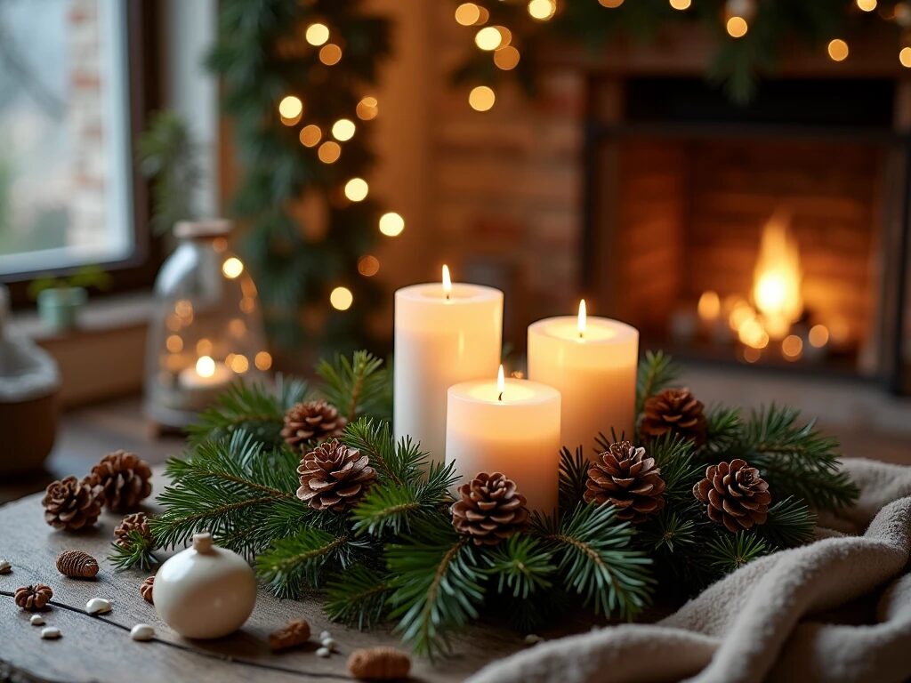 Winter Solstice home decor candle