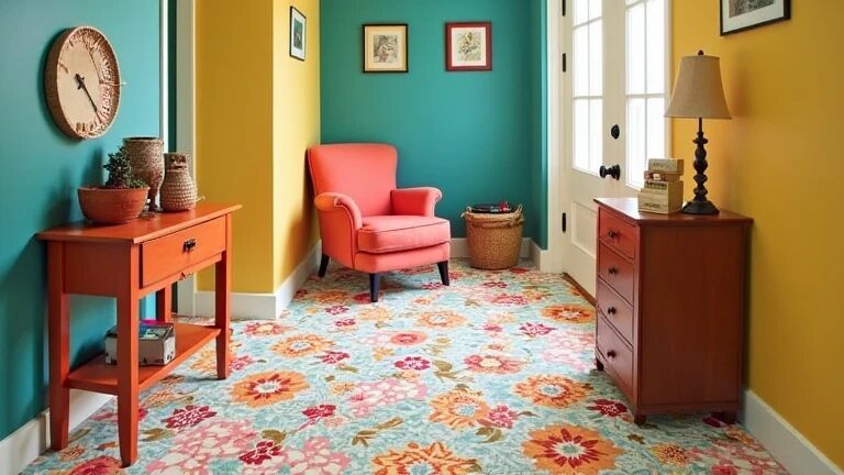 5. FloorPops Floral Peel & Stick Vinyl Tiles